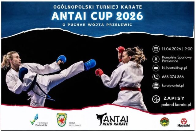 Komunikat 11/2026
W minioną sobotę 11.04.2026 w Przelewicach woj. zachodniopomorskie odbył się Otwarty Ogólnopolski Turniej Karate Antai Cup 2026  o Puchar Wójta Przelewic zorganizowany przez Klub Sportowy Antai. Sędzią Głównym zawodów był Pan Tomasz Socha. W turnieju wzięło udział 14 klubów z całej Polski. Wystartowało 182 zawodników i zawodniczek łącznie w 475 osobokonkurencjach oraz 30 drużyn. 
Powiat Oleśnicki reprezentował Instytut Sztuk Walki Bushidan Oleśnica z którego wystartowało 8 zawodników.  Instytut Bushidan zdobył łącznie 5 medali. Cztery medale w konkurencjach indywidualnych dwa brązowe, jeden  srebrny i jeden złoty oraz w konkurencji drużynowej jeden zloty. Na podium stanęli: 
1. Julia Krzyżanowska z sekcji w Miloszycach wywalczyła srebrny medal w konkurencji Kumite Kodachi Dziewcząt 9-10 lat oraz brązowy medal w konkurencji Fantom Dziewcząt 9-10 lat.
2. Kajetan Rzadko wywalczył brązowy medal w konkurencji Fantom Chłopców 10-11 lat. 
3. Jerzy Urban wywalczył złoty medal w konkurencji Kumite Masters Open Mężczyzn 35 plus. Natomiast drużyna dziewcząt w składzie: Gabriela Cieplik, Kira Shcherbinina, Agata Krzyżanowska zdobyła złoty medal w konkurencji Kata Drużynowe Dziewcząt 9-12 lat.  
Z turnieju wystartowało także Izydor Krysiewicz z sekcji w Poniatowicach , który dwa razy otarł się o podium zajmując 4 miejsce w Kumite Fantom Chłopców 10-11 lat oraz w konkurencji Kumite Kodachi 10-11 lat.
Natomiast pochodzący z Namyslowa 6 letni Stanisław Łuniewski z Instytutu Bushidan Oleśnica został wybrany najmłodszym uczestnikiem turnieju i otrzymał specjalną nagrodę od Wójta Przelewic. Stanisław Łuniewski również otarł się o podium zajmując 4 miejsce w Kumite Kodachi Chłopców do 9 lat oraz w konkurencji Fantom Chłopców do 9 lat. 
Wszystkim zawodnikom gratulujemy zdobytych medali oraz startów w zawodach. Następnym razem będzie lepiej. Trzymam kciuki za was.
Shihan Jerzy Jerry Urban 
Trener Główny 
Kilka zdjęć z tego wydarzenia